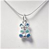 Image 1 : BZ1076-44 SILVER BEAR 18" NECKLACE
