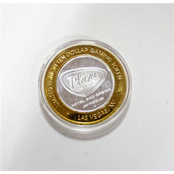 VEGAS $10 GAMING TOKEN 36 GRAMS PURE SILVER