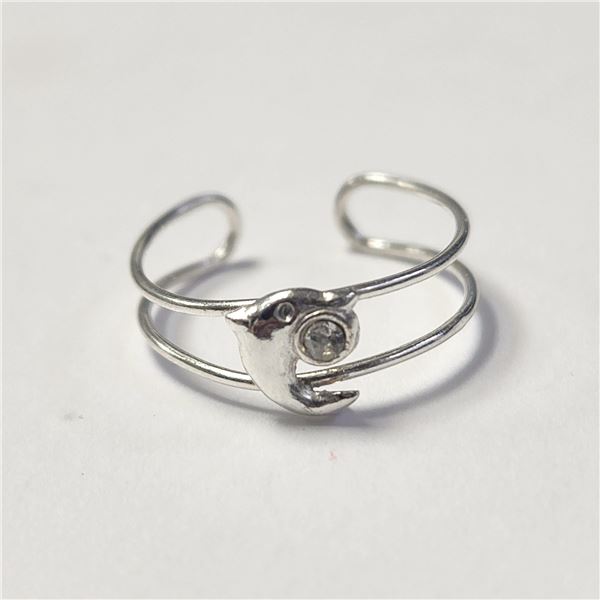 BZ1076-42 SILVER CZ TOE RING