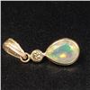 Image 1 : BZ1121-5 14K YELLOW GOLD OPAL & DIAMOND PENDANT