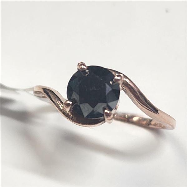 BZ1121-7 10K ROSE GOLD BLACK DIAMOND RING