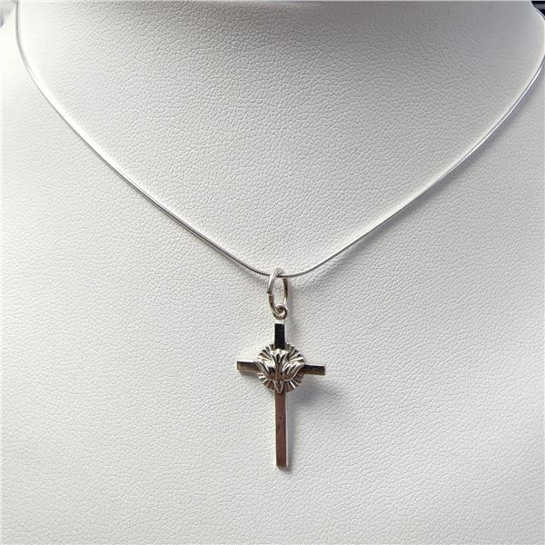 BZ1076-45 SILVER CROSS 18" NECKLACE