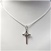 Image 1 : BZ1076-45 SILVER CROSS 18" NECKLACE