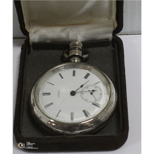 A.W. WALTHAM CO. STERLING SILVER POCKET WATCH