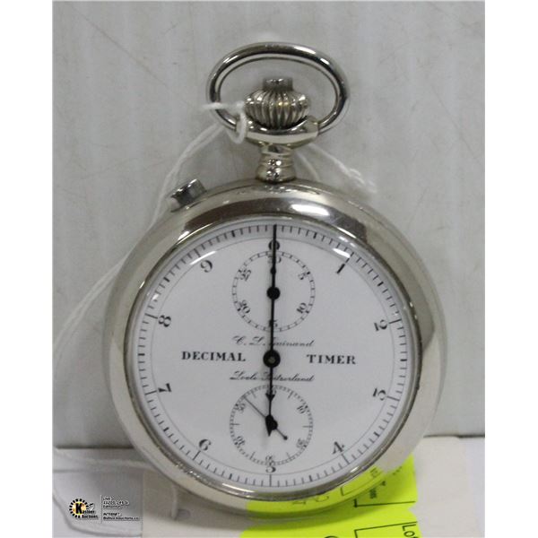 C.L. GUINAND 7 JEWELS DECIMAL TIMER STOPWATCH