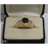 10KT GOLD MENS RUBY & DIAMOND RING - SIZE 13