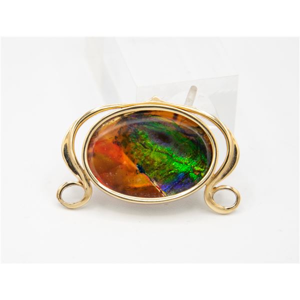 14 KARAT YELLOW GOLD AMMOLITE PENDANT