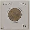 Image 1 : CANADA 1943 TWENTY FIVE CENT COIN