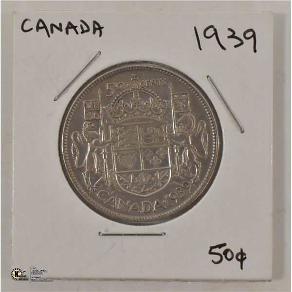 CANADA 1939 FIFTY CENT COIN