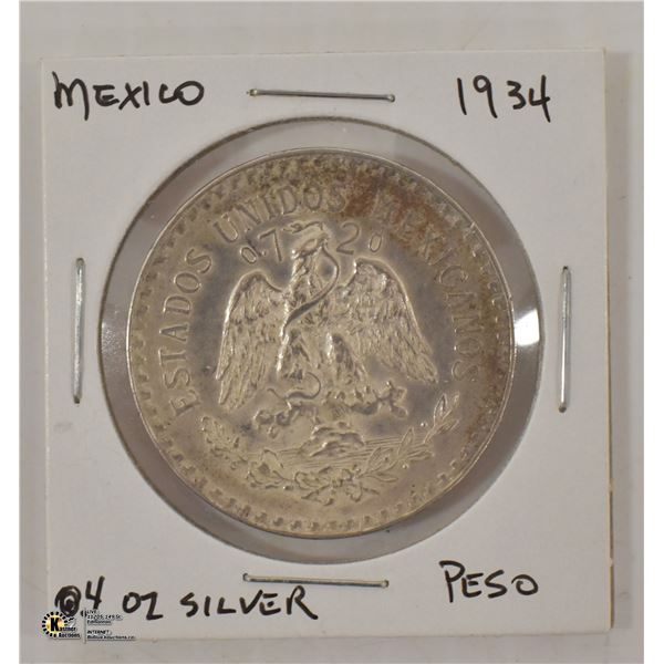 1934 MEXICO SILVER PESO