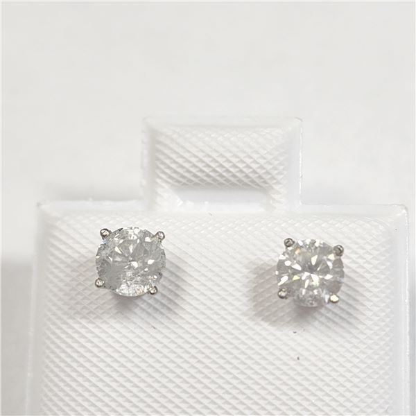 BZ1121-8 14K WHITE GOLD DIAMOND EARRINGS