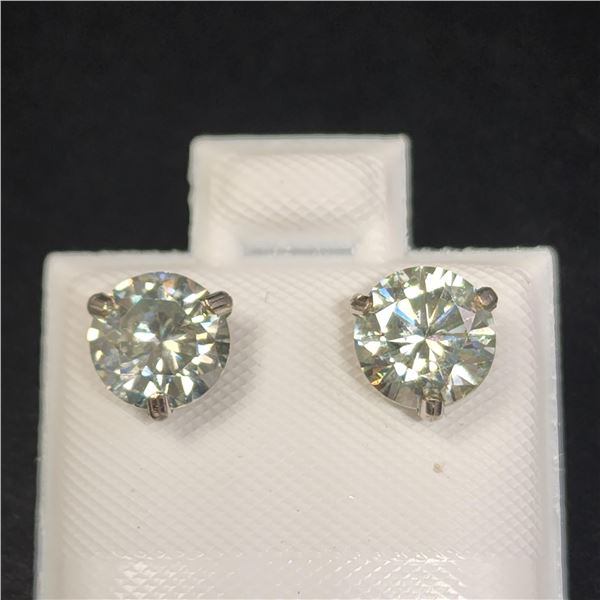 BZ1121-3 10K WHITE GOLD MOISSANITE EARRINGS