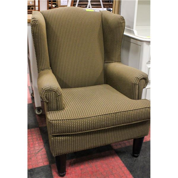 WINGBACK CHAIR WITH TWEED FABRIC