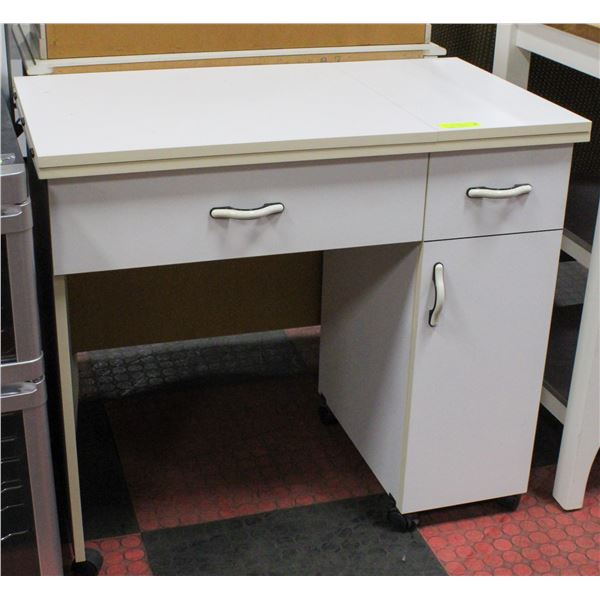 SEWING MACHINE WHEELED CABINET TABLE