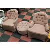 SWIVEL CLUB CHAIRS - SET OF 2 WITH OTTOMAN