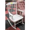 WHITE WOODEN ROCKING CHAIR