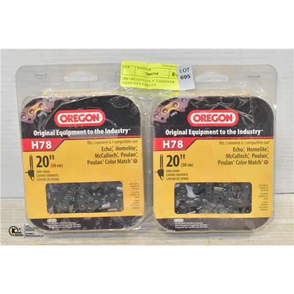 2PK OREGON H78 20" CHAINSAW CHAIN FITS VARIOUS