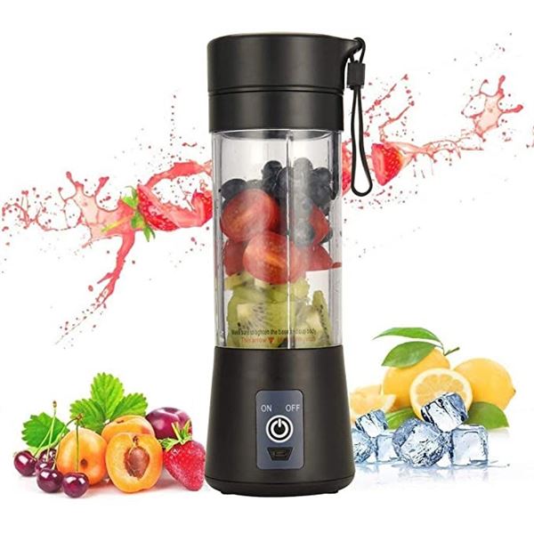 NEW BLACK PORTABLE & RECHARGABLE BATTERY JUICER