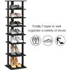 NEW REPACKED 7 TIER BLACK WOODEN SHOE RACK