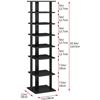 Image 3 : NEW REPACKED 7 TIER BLACK WOODEN SHOE RACK