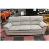 Image 1 : BEIGE / GREY  MICROFIBER 3 CUSHION SOFA  6FT 8"