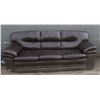 OUTSIDE BROWN LEATHERETTE SOFA WITH A TEAR