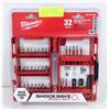 NEW SEALED MILWAUKEE 32 PC. IMPACT DRIVER BIT SET