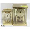 Image 1 : PAIR OF GOLD TONE SOLAR & ERGO MANTEL CLOCKS