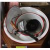 Image 1 : PLANTER-ENAMEL BASIN, POT/LID WITH DIPPER/LADLE