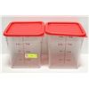 Image 1 : 2 CAMBRO 8QT POLY CARB DRY INGREDIENT BINS
