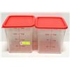 Image 1 : 2 CAMBRO 8QT POLY CARB DRY INGREDIENT BINS