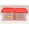 Image 1 : LOT OF 2 CAMBRO 6QT POLY CARB DRY INGREDIENT BINS