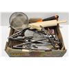 Image 1 : FLAT OF ASSORTED KITCHEN UTENSILS INCL: TONGS,