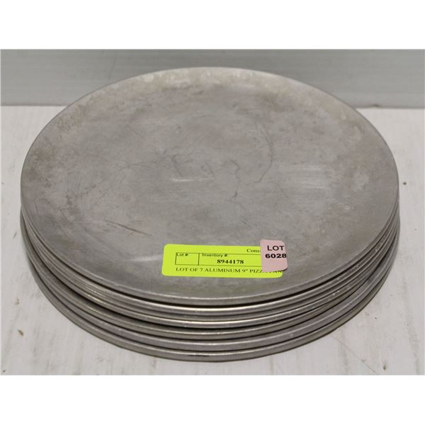 LOT OF 7 ALUMINUM 9" PIZZA PANS