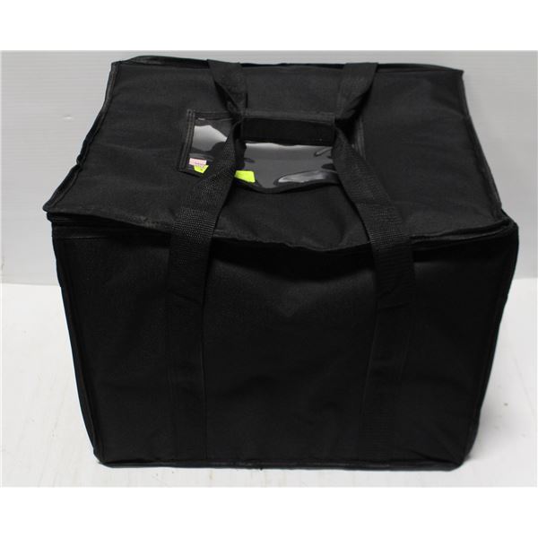 NEW BLACK INSULATED FOOD DELIVERY BAG WITH ORDER