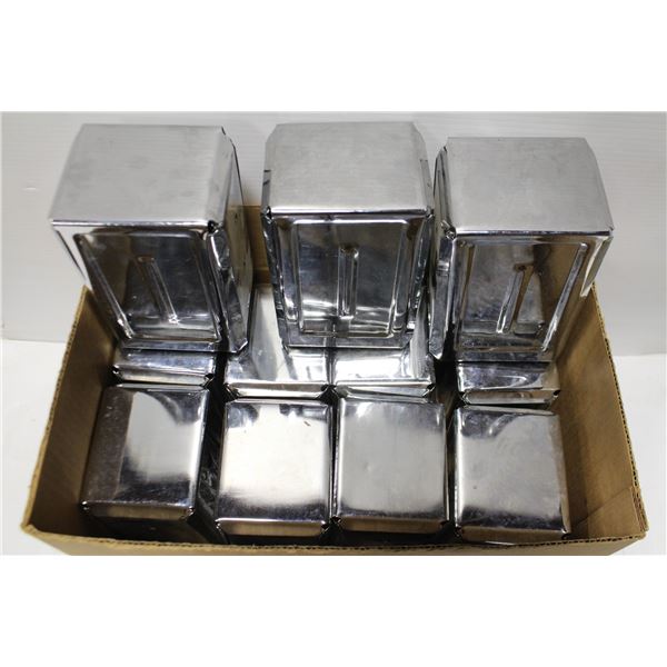 BOX WITH 13 STAINLESS STEEL NAPKIN DISPENSERS