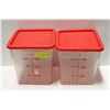 Image 1 : TWO 8QT CAMBRO DRY INGREDIENT BINS W/ LIDS