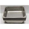 4 STAINLESS STEEL 1/2 SIZE 4" DEEP FOOD PANS