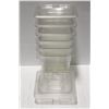 Image 1 : 6 CAMBRO 1/6 SIZE 6" DEEP POLY CARB FOOD PANS W/ 5