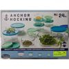 Image 2 : NEW 24 PC ANCHOR HOCKING GLASS KITCHEN STORAGE SET