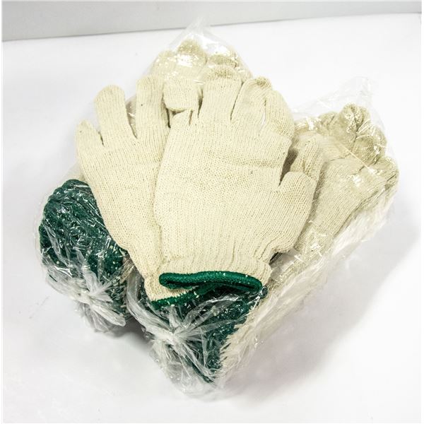 24 PAIRS BDG POLY COTTON WORK GLOVES SIZE MEDIUM