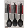 3 NEW BROWNE 10" HIGH HEAT SLOTTED SERVING SPOONS