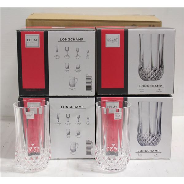 CASE OF 16 ARCOROC LONGCHAMPS 12OZ. GLASSES