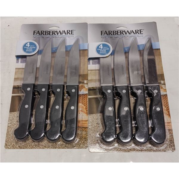 LOT OF 8 NEW FARBERWARE CHOP HOUSE STEAK KNIVES