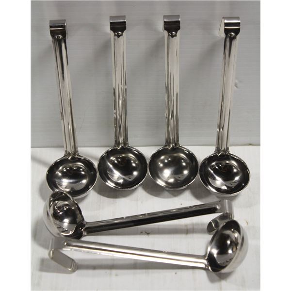 LOT OF 6 NEW 1OZ. STAINLESS STEEL LADLES