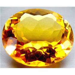 21.60ct. Breathtaking Golden Yellow Citrine Oval Flawless RETAIL $1550 (GEM-3833)
