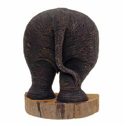 Handcarved Teak Elephant Derrier Tush (CLB-387)