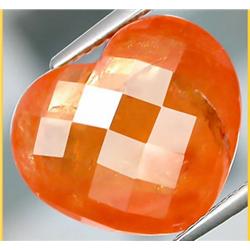 12.76ct RARE Top Mandarin Orange Spessartite Garnet Heart RETAIL $4250 (GEM-4153)