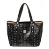 Image 1 : MCM Black Monogram Visetos Canvas Leather Tote Bag