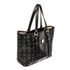 Image 2 : MCM Black Monogram Visetos Canvas Leather Tote Bag